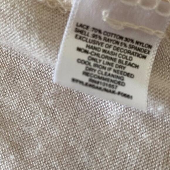 Nine Bird Short Sleeve Top Coverup Lace Front Open Back Size Small - Picture 5 of 5